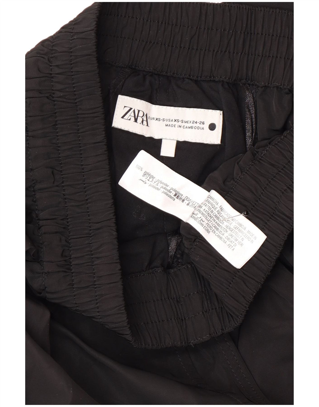 Zara Femme Jupe Évasée XS W30 Noir Polyester