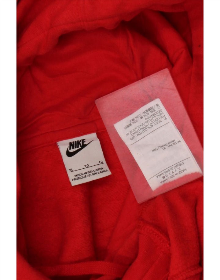 Felpa con cappuccio da uomo NIKE XL rossa in cotone