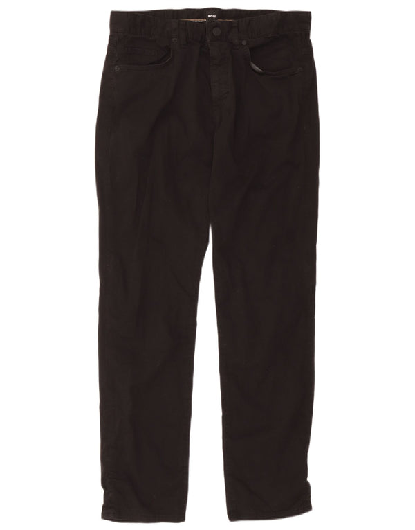 Hugo Boss Mens Delaware Slim Fit Calça Casual W34 L32 Algodão Preto