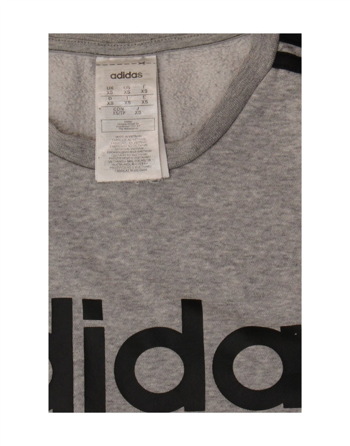 ADIDAS Mens Graphic Sweatshirt Jumper XS Grey Cotton Vintage Adidas and Second-Hand Adidas from Messina Hembry 