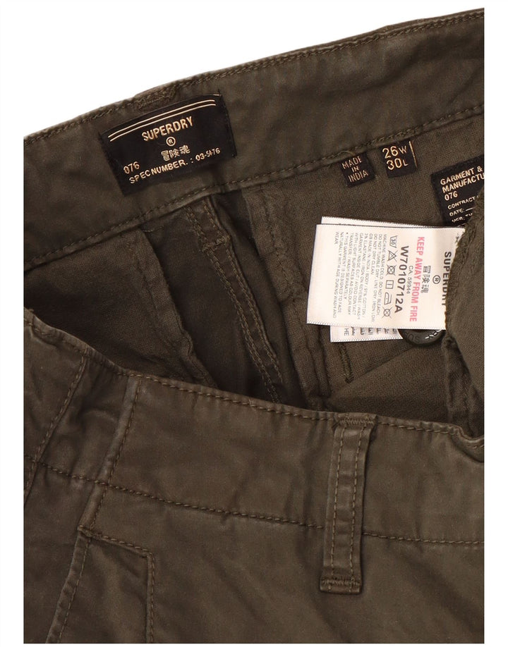 Calça cargo slim feminina SUPERDRY W26 L30 algodão verde