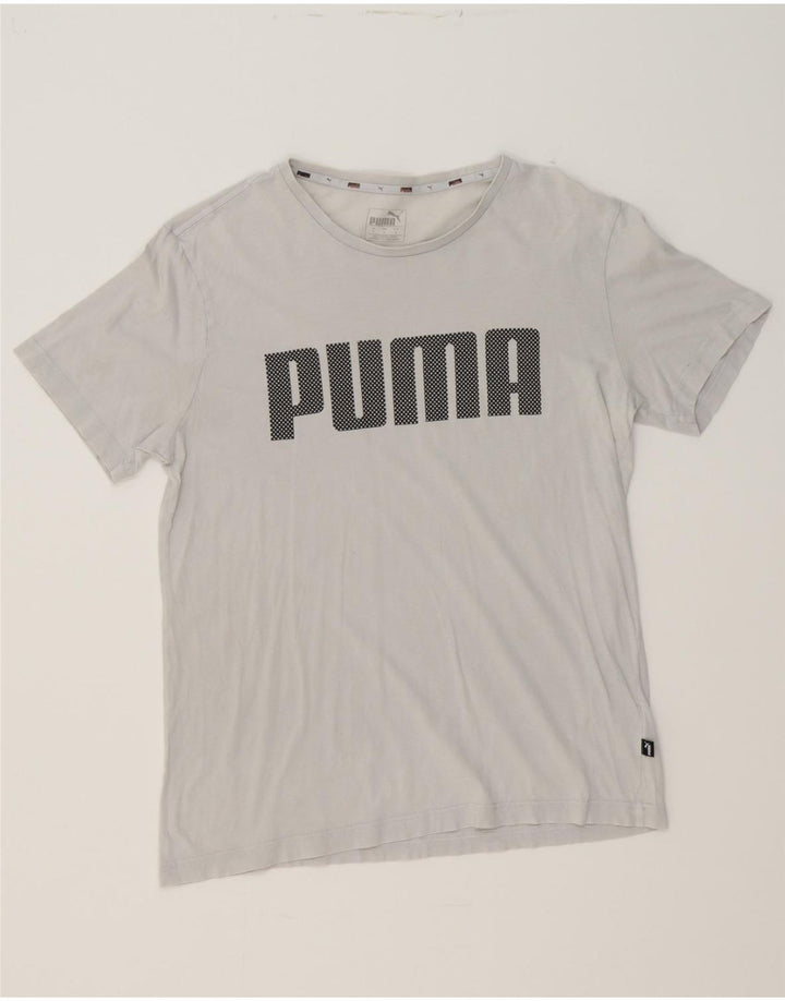 PUMA Mens Graphic T-Shirt Top Medium Grey Cotton Vintage Puma and Second-Hand Puma from Messina Hembry 