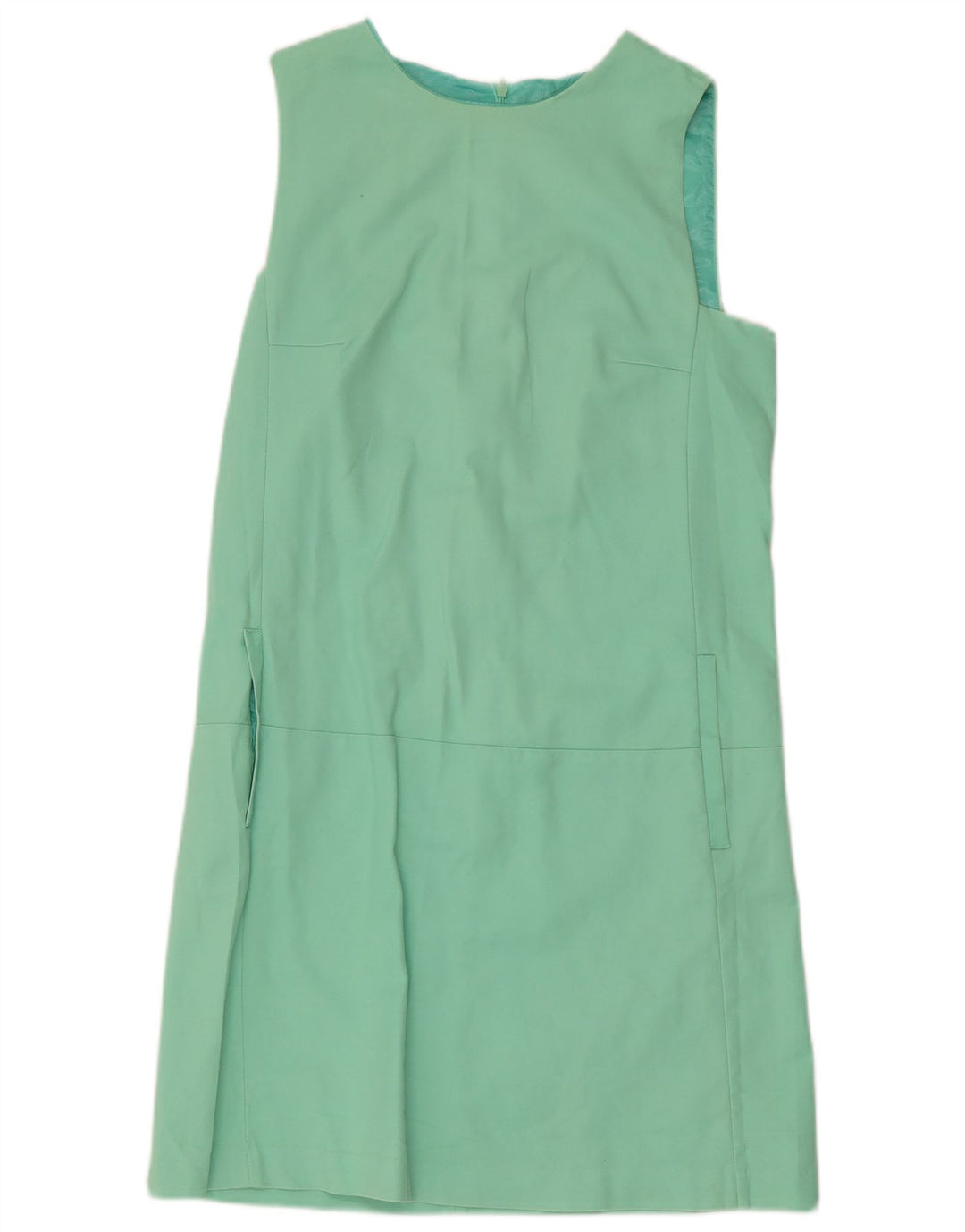 Zara Womens Sleeveless Shift Dress UK 10 Small Green