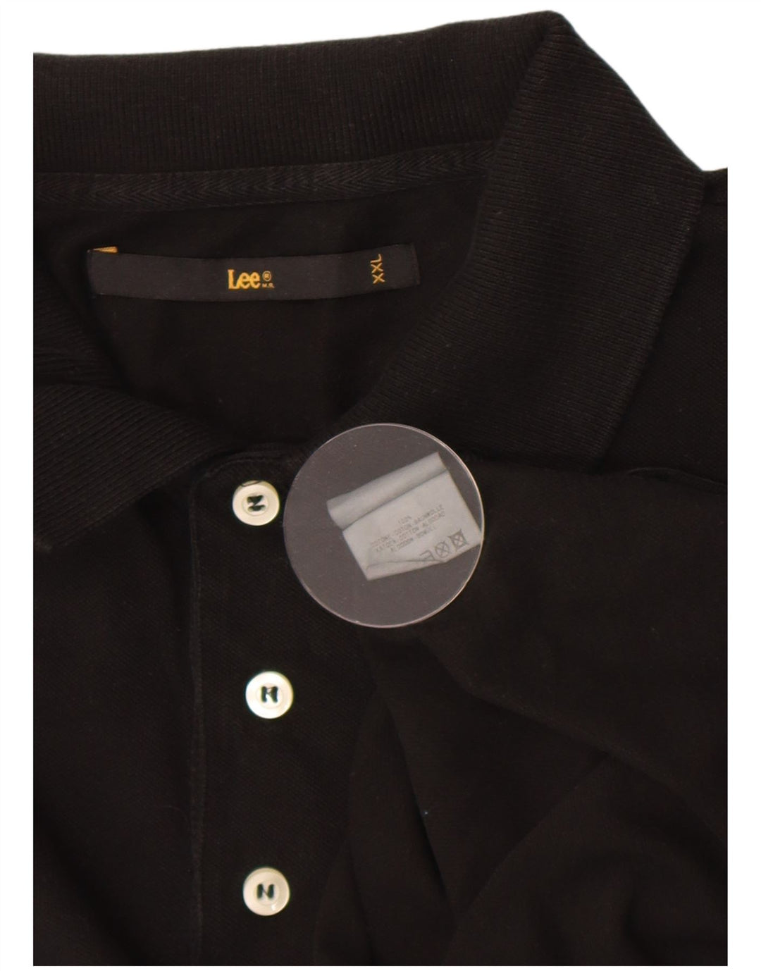 Lee Herren Poloshirt 2XL Schwarz Baumwolle