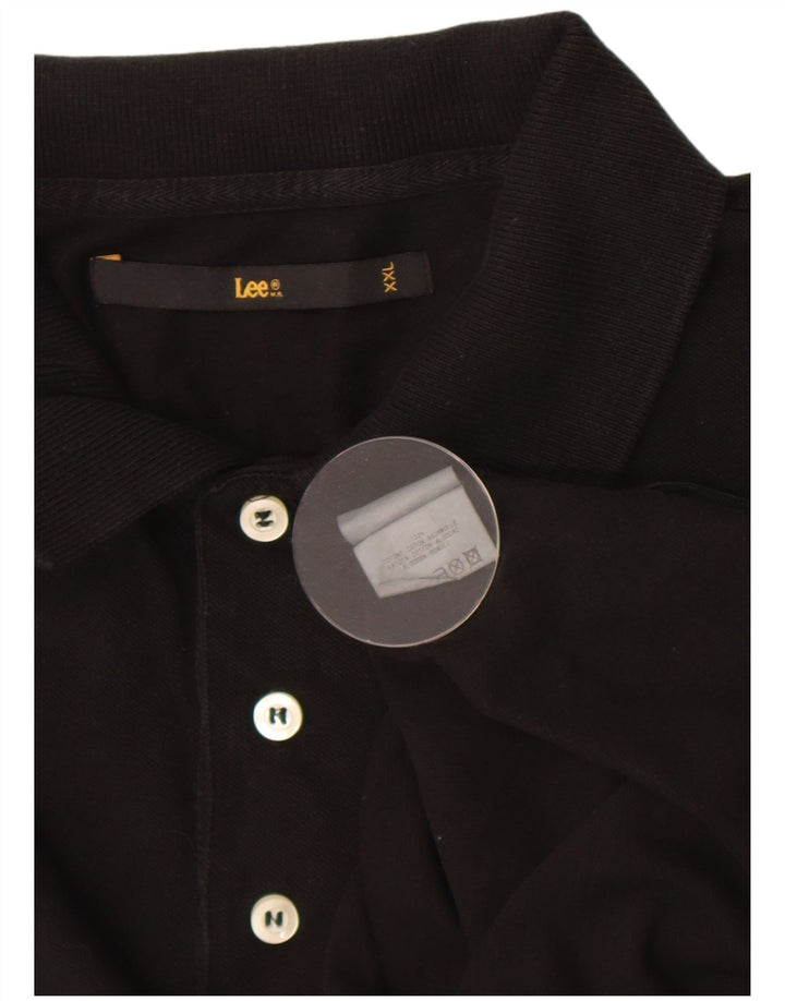 Lee Herren Poloshirt 2XL Schwarz Baumwolle