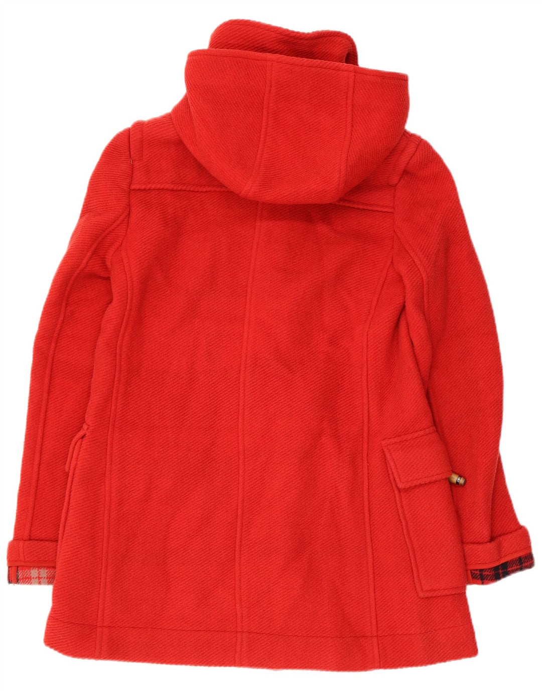 Topshop Womens Hooded Duffle Coat UK 8 Small  Red Wool