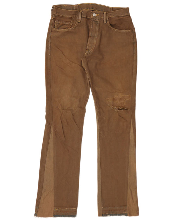 Vaqueros rectos desgastados 501 de Levi's para hombre W34 L30 Algodón color block marrón