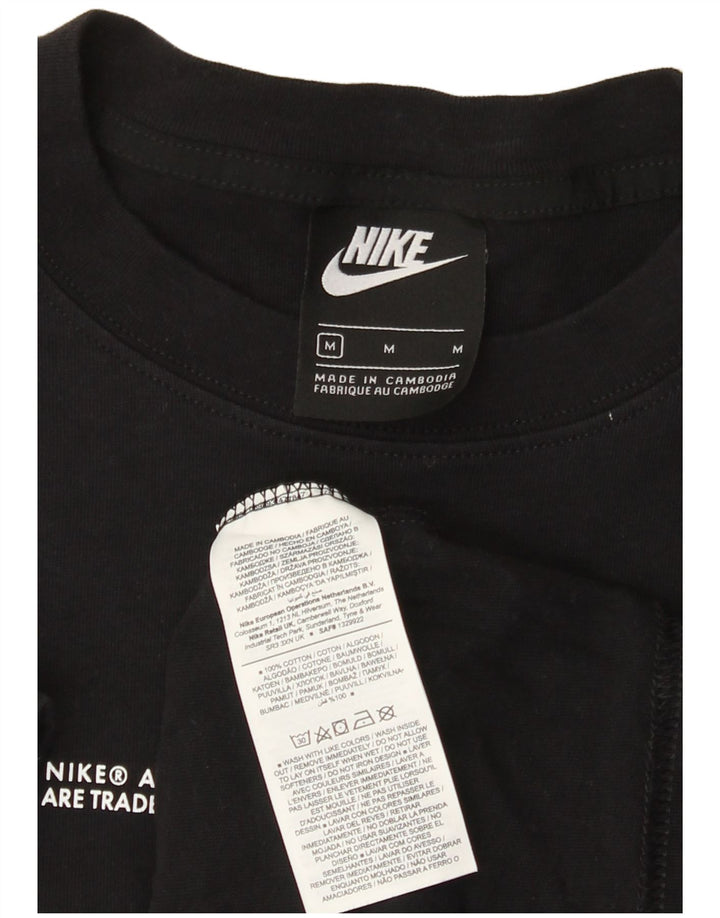 Nike Mens Swoosh Graphic T-Shirt Top Medium Black Cotton