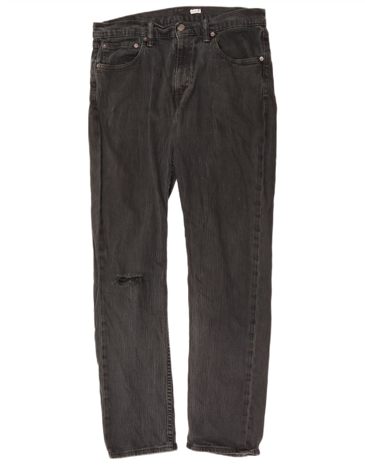 Levi's Men Distressed Straight Jeans W33 L32 Sort Bomuld