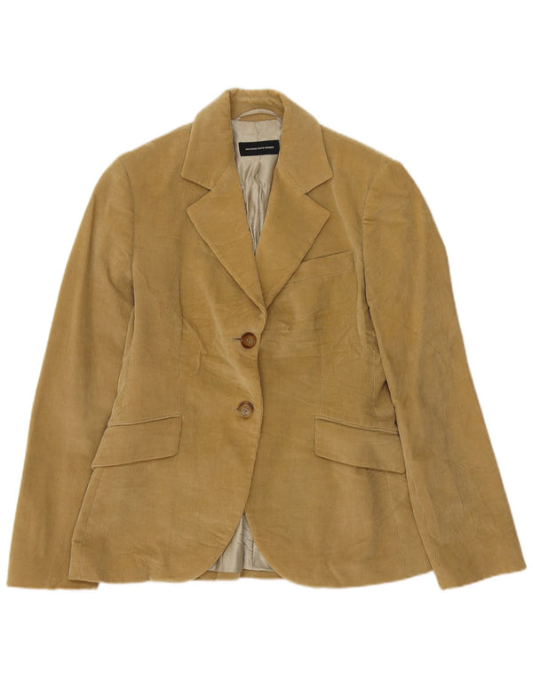 Jaqueta blazer feminina de veludo com 2 botões Massimo Dutti UE 42 grande bege
