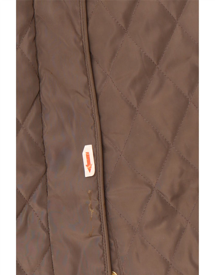 Michael Kors Quiltet jakke til kvinder UK 18 XL Brun Polyester