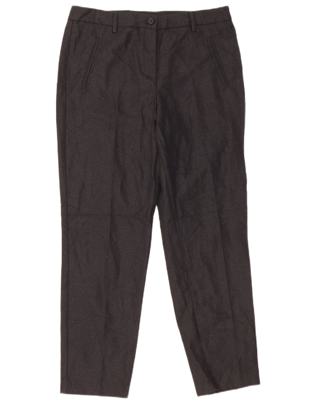 Pantaloni Chino Da Donna Benetton UK 12 Medi W32 L27 Poliestere Nero