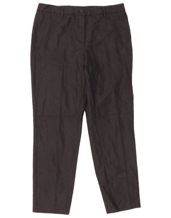 Pantaloni Chino Da Donna Benetton UK 12 Medi W32 L27 Poliestere Nero