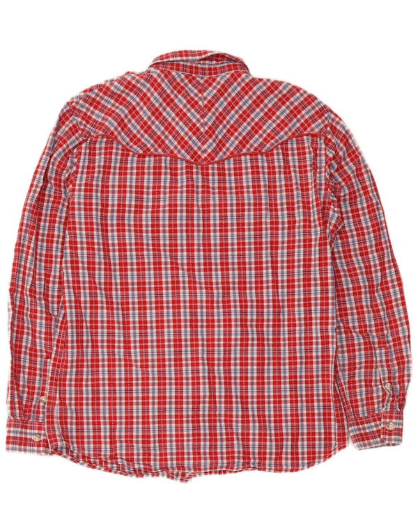 Wrangler Herren-Hemd mit normaler Passform, XL, rot kariert, Baumwolle