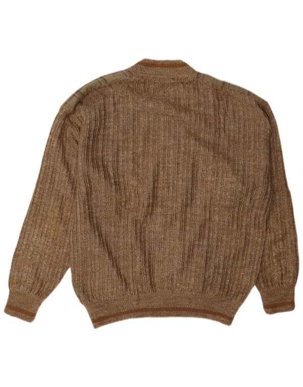 Vintage Herren Wende-Cardigan-Pullover UK 42 XL Braun kariert