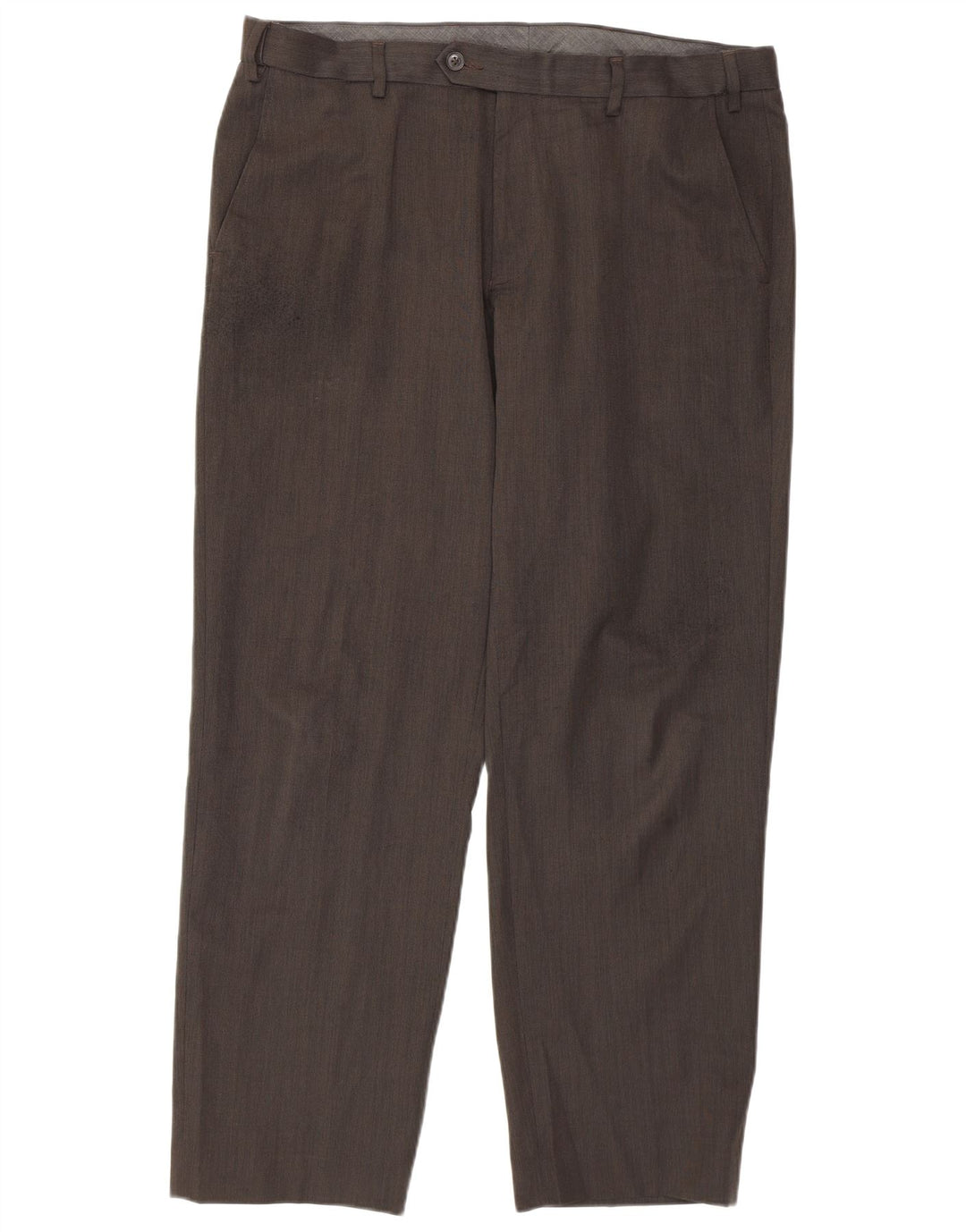 Pantaloni casual vestibilità regolare da uomo Marks & Spencer W36 L29 poliestere marrone