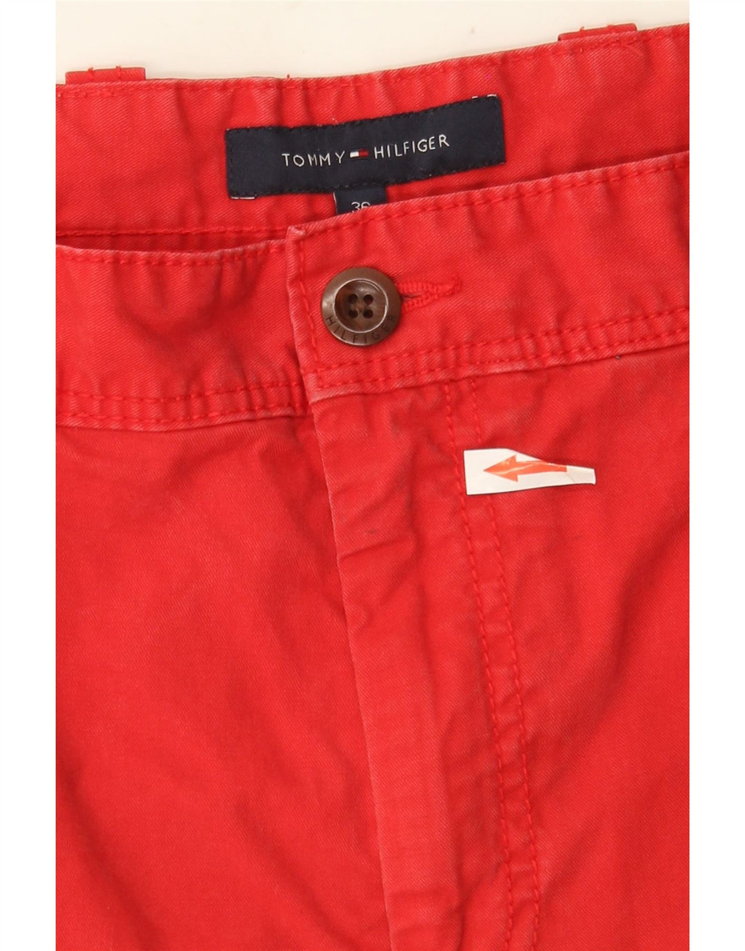 TOMMY HILFIGER Herre Cargo Shorts W36 store røde bomuld