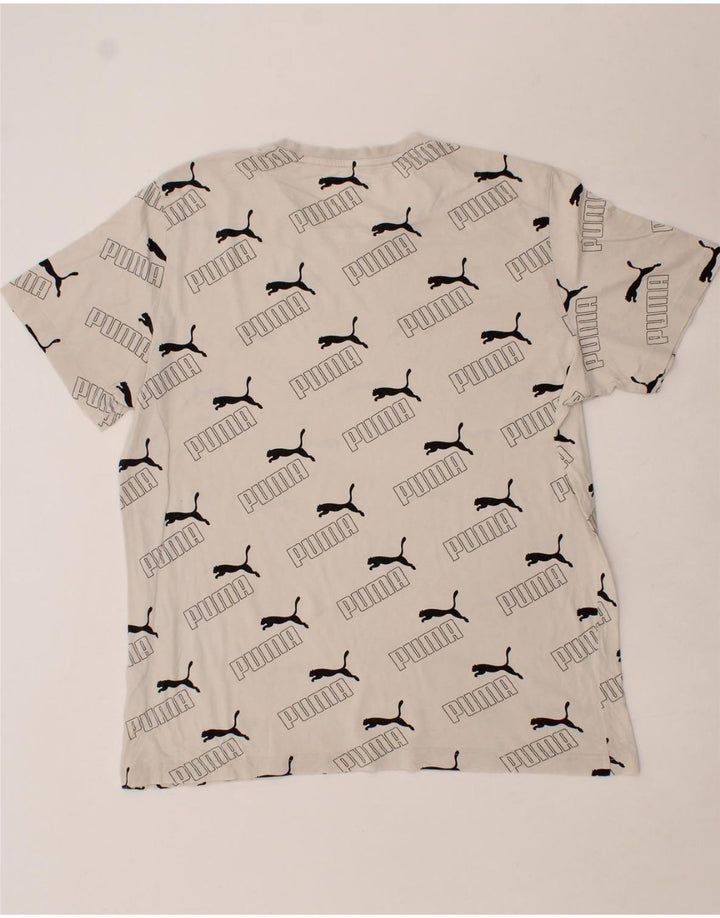 PUMA Mens Graphic T-Shirt Top Large White Vintage Puma and Second-Hand Puma from Messina Hembry 