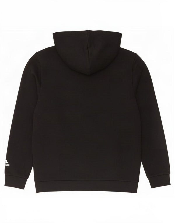 Adidas Womens Graphic Oversized Hoodie Jumper UK 8/10 Small Black Cotton