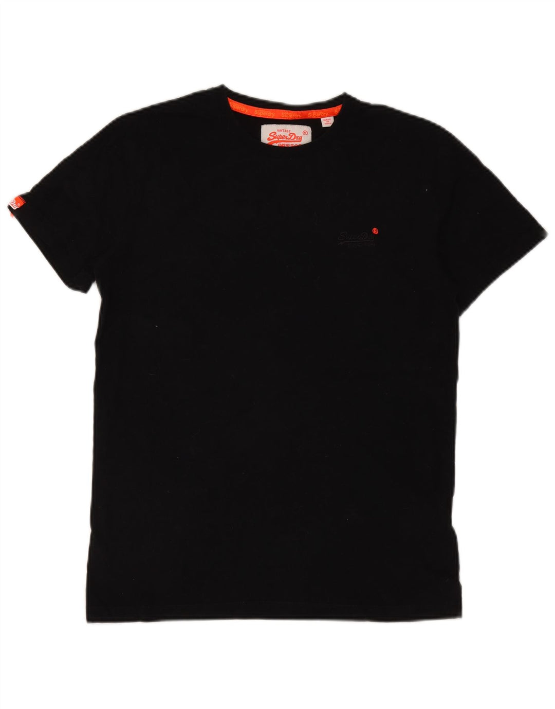 Superdry Mens T-Shirt Top Medium Black Cotton