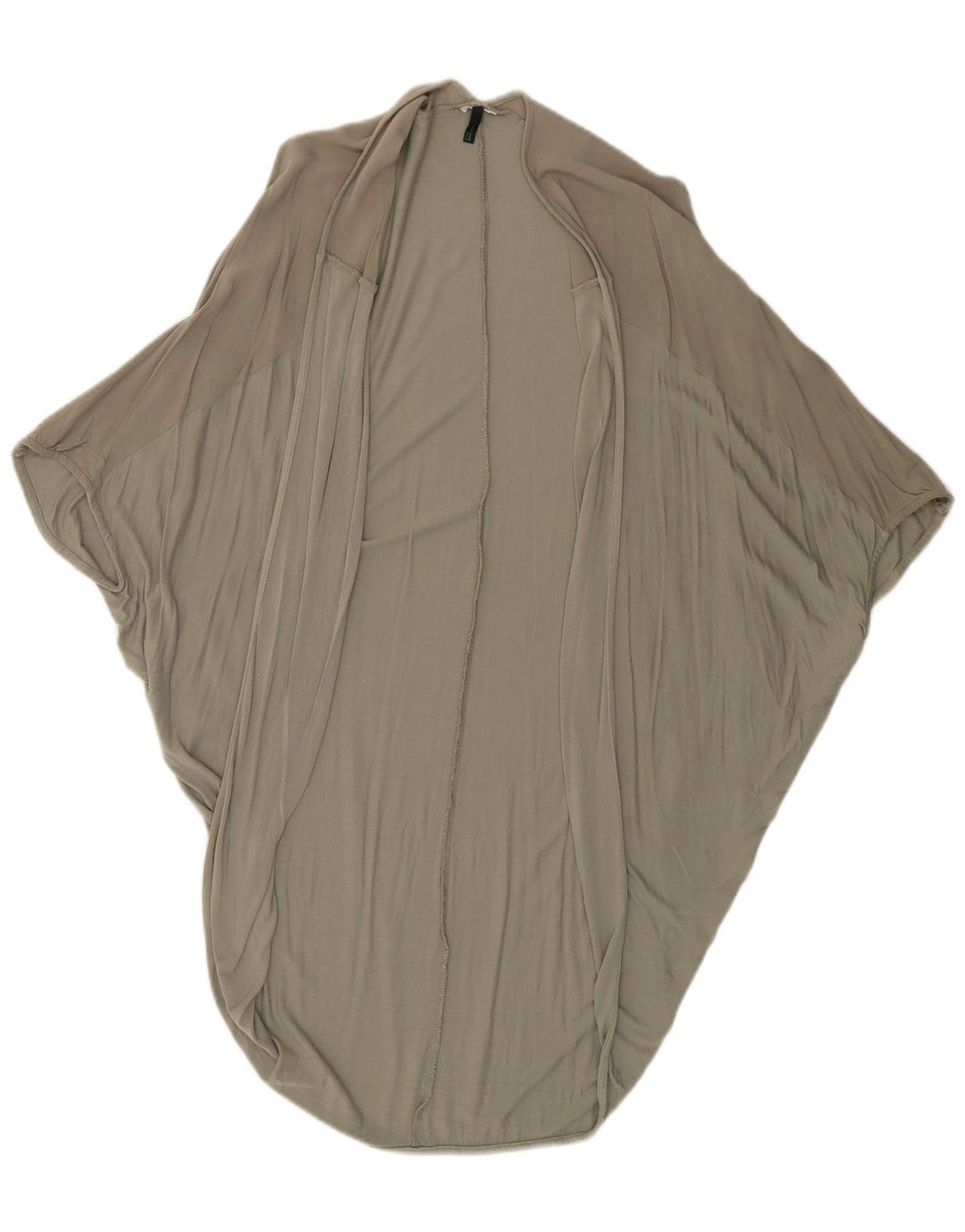 BENETTON Womens Poncho Cardigan Top One Size Khaki Colourblock