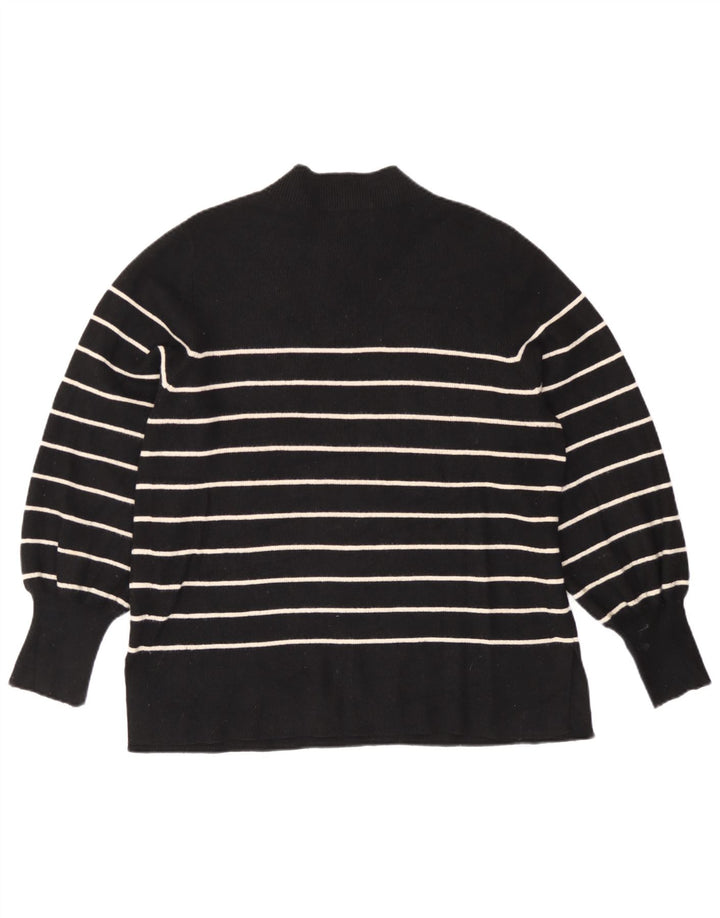Maglione maglione a collo alto da donna Marks & Spencer UK 16 grandi righe nere