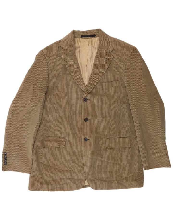 Marks & Spencer Womens 3 Button Blazer Jacket UK 42 XL Beige Classic