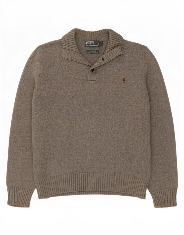 Polo Ralph Lauren Pull à col boutonné pour homme Grand coton gris