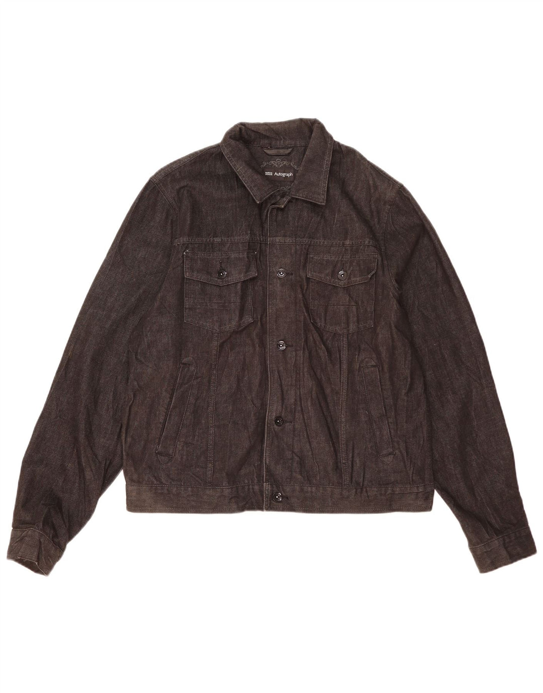 Marks & Spencer Mens Autograph Denim Jacket UK 38 Medium Black