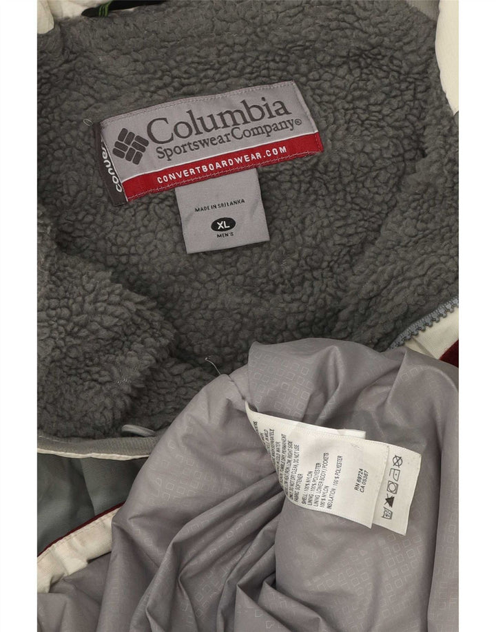 Columbia Skijakke til mænd UK 42 XL Burgundy Colourblock Polyester