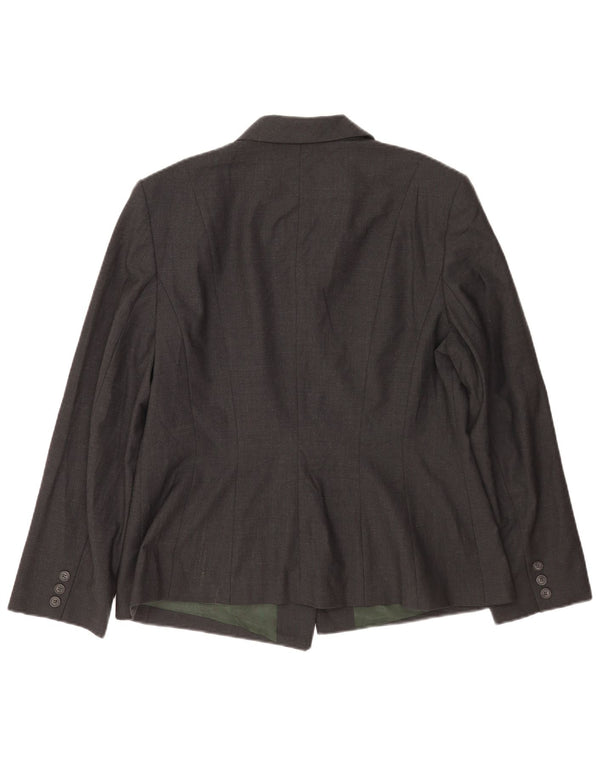 Jaqueta blazer feminina Laura Ashley com 5 botões Reino Unido 18 XL lã cinza