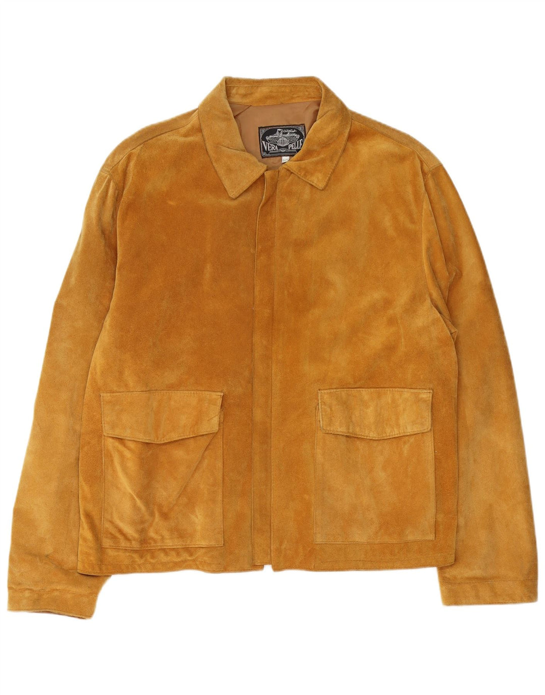 veste en daim homme vintage IT 54 2XL Cuir marron