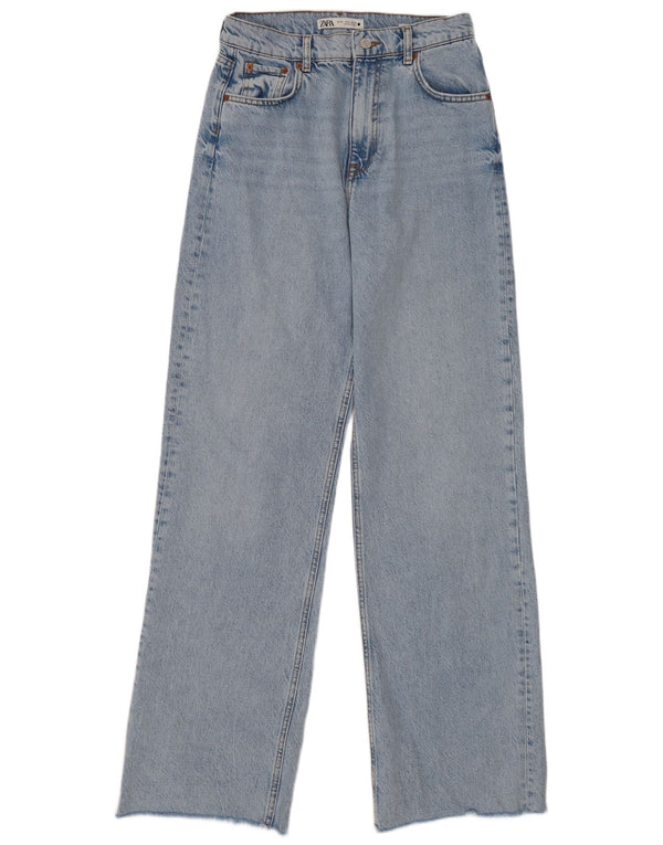 Zara Dame Jeans med høj talje EU 38 Small W28 L33 Blå Bomuld 90'erne