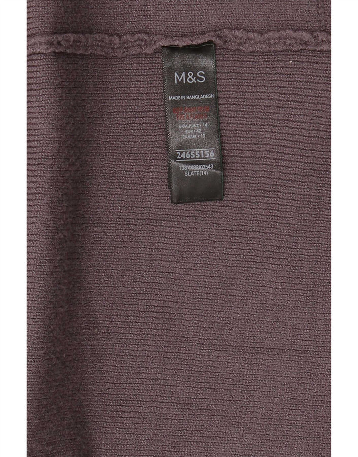 Marks & Spencer Pull cardigan ouvert long pour femme UK 14 Large Gris