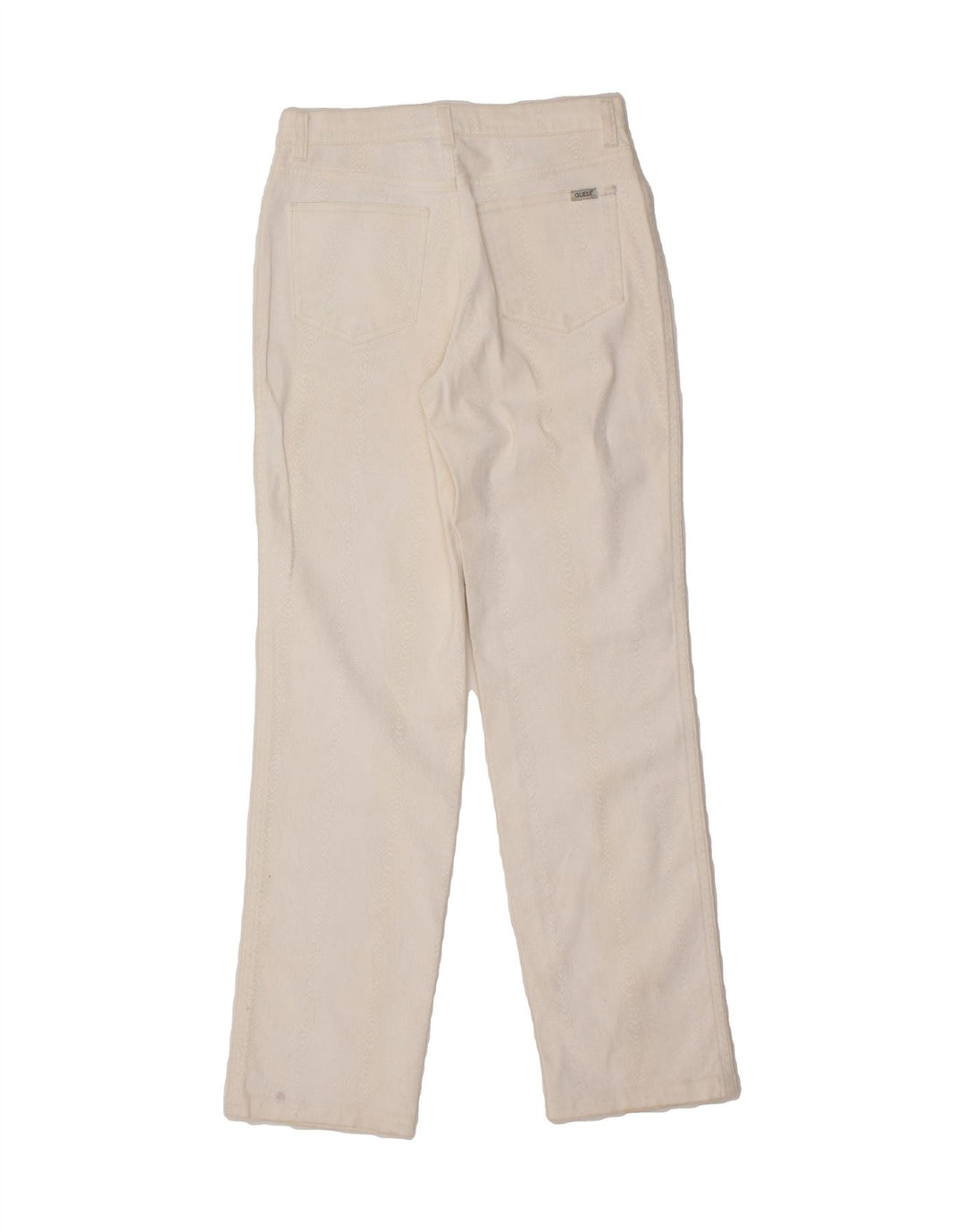GUESS Womens Slim Casual Trousers W30 L30 White Cotton Vintage Guess and Second-Hand Guess from Messina Hembry 