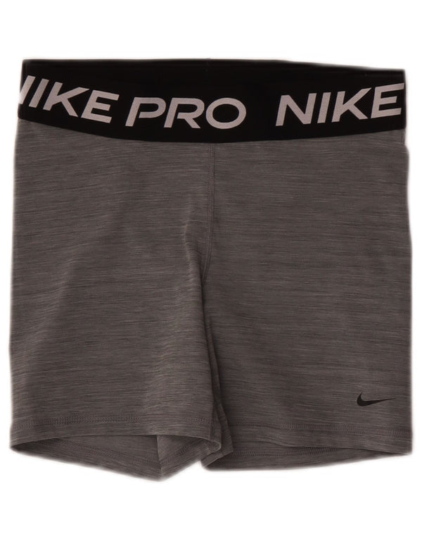 Nike Dame Dri Fit grafiske sportsshorts UK 12 Medium Grey Colourblock