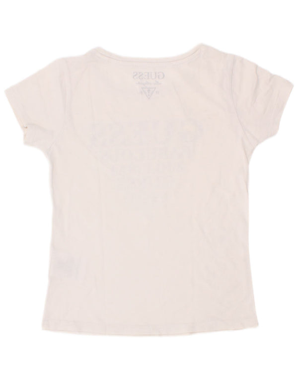 Guess Girls grafikus póló 5-6 éves fehér pamut felső