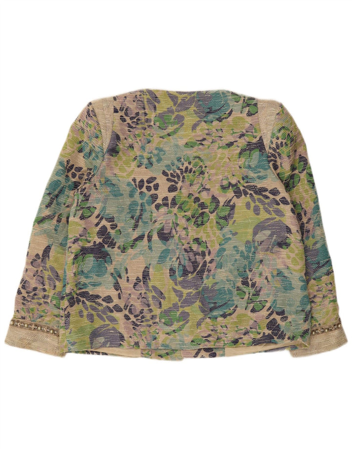 Gattinoni Womens Open Blazer Jacket UK 18 XL Multicoloured Floral