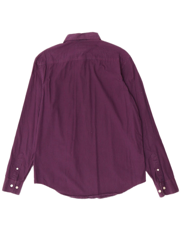 Penguin Mens Heritage Slim Fit Shirt Large Purple Gingham Cotton