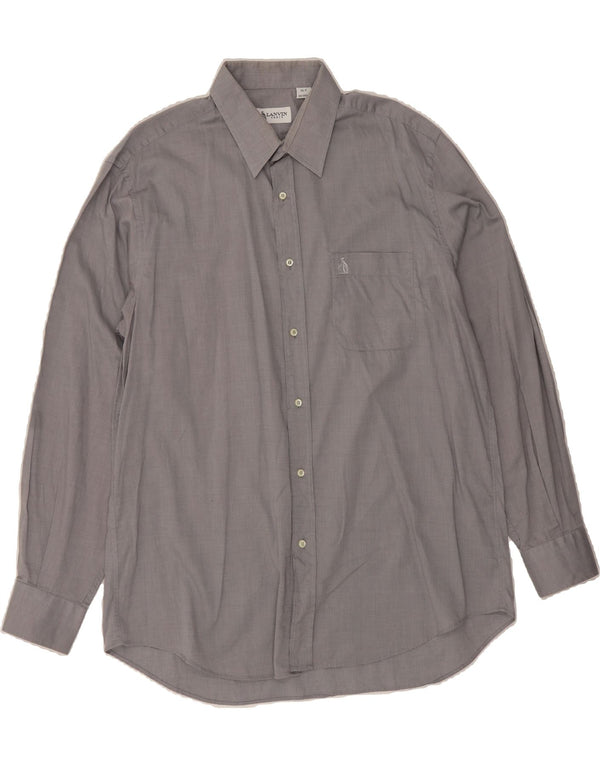 LANVIN Mens Shirt Size 43 17 XL Grey Cotton
