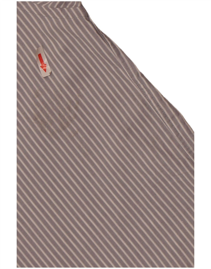 Michael Kors Mens Shirt Size 16 1/2 Large Grey Striped Cotton