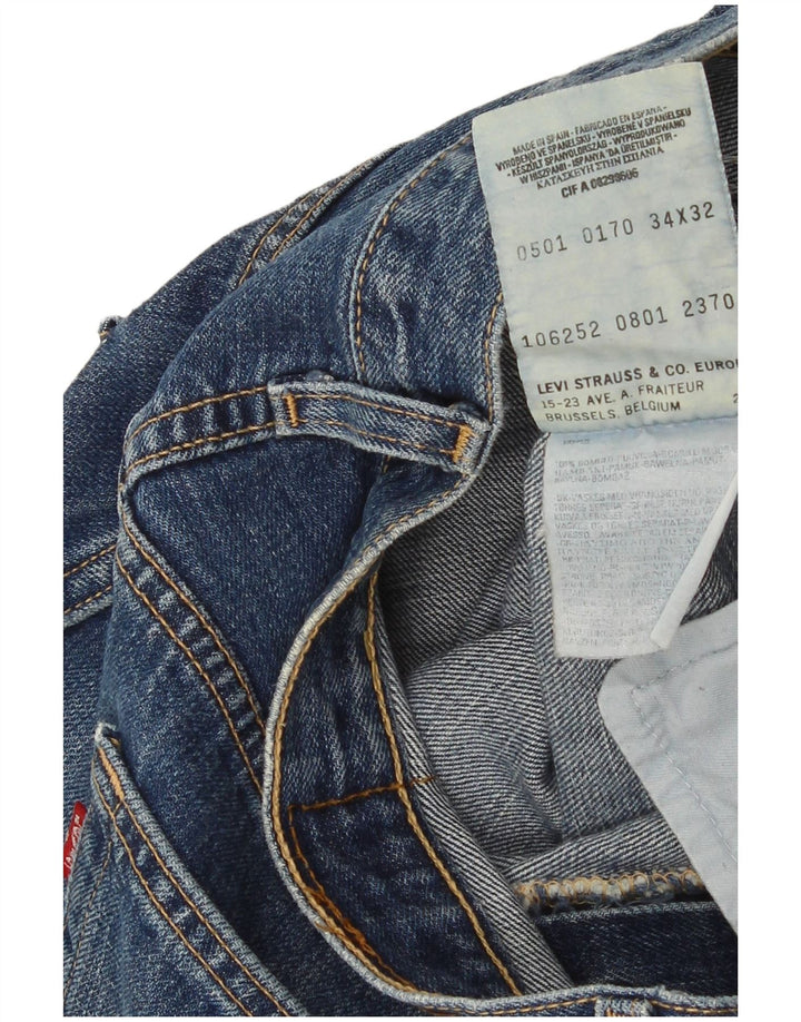 Levi's Mens Capri Jeans Size 34 W34 L17 Blue Cotton