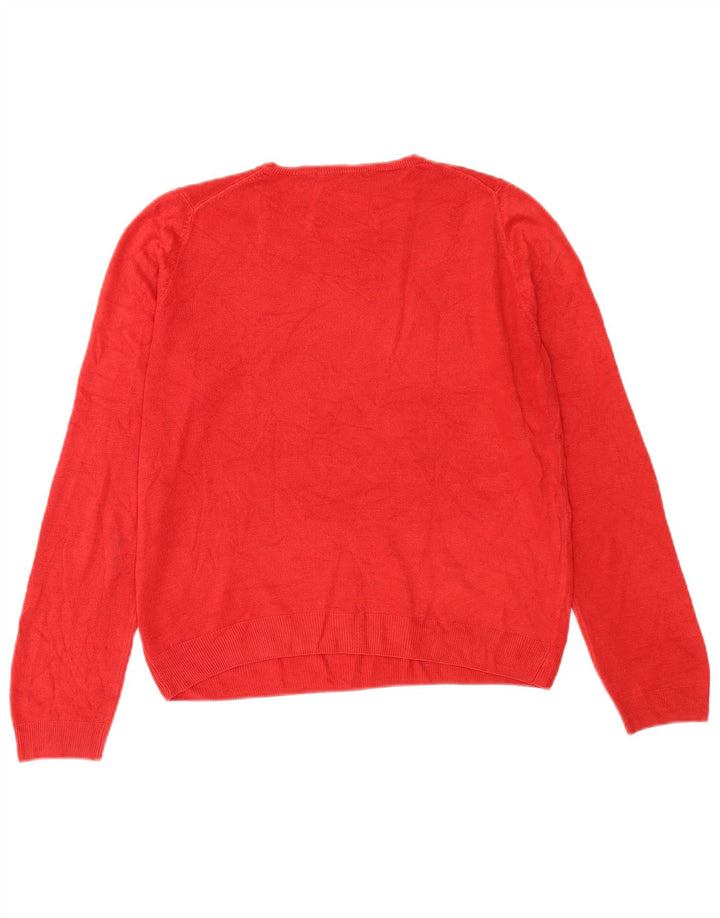 Marks & Spencer Womens Crew Neck Jumper Sweater UK 14 Large Red