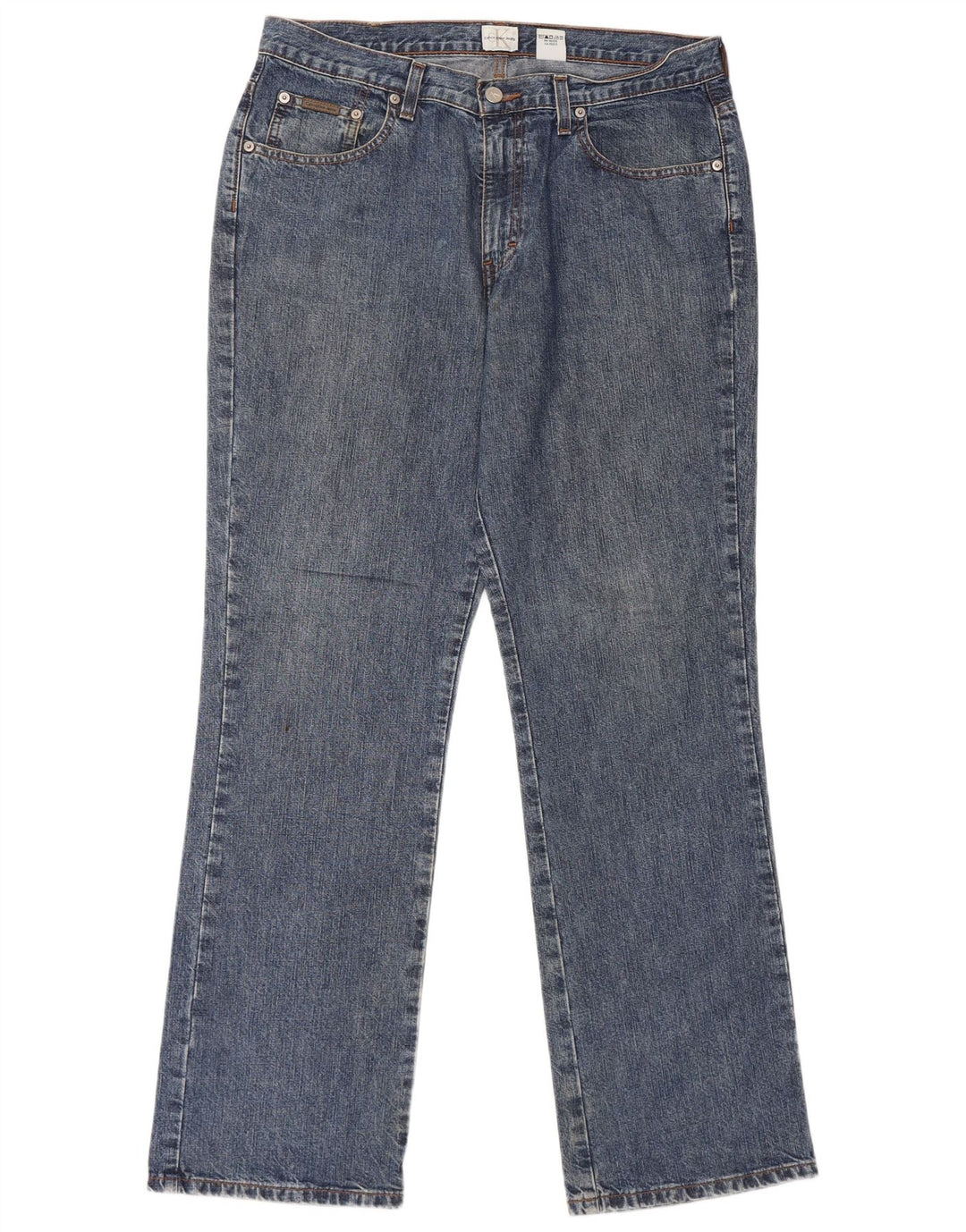 Calvin Klein Mens Straight Jeans W34 L31 Blue Cotton