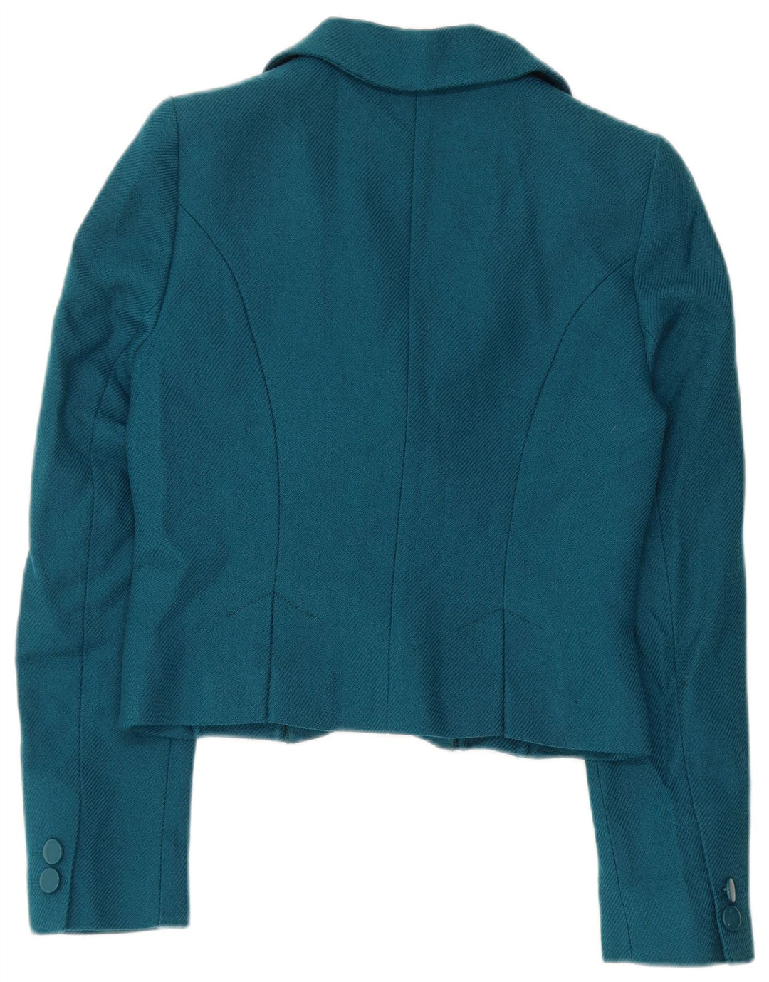 Hobbs Dame Crop 2 Button Blazer Jacket UK 10 Small Blue Wool