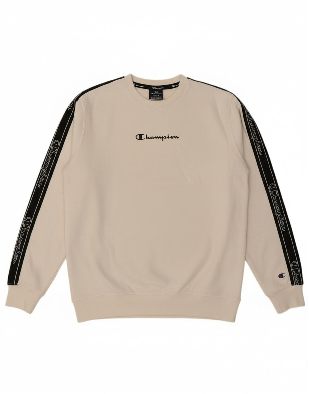 Champion Mens Graphic Sweatshirt Jumper Small White Colourblock Cotton