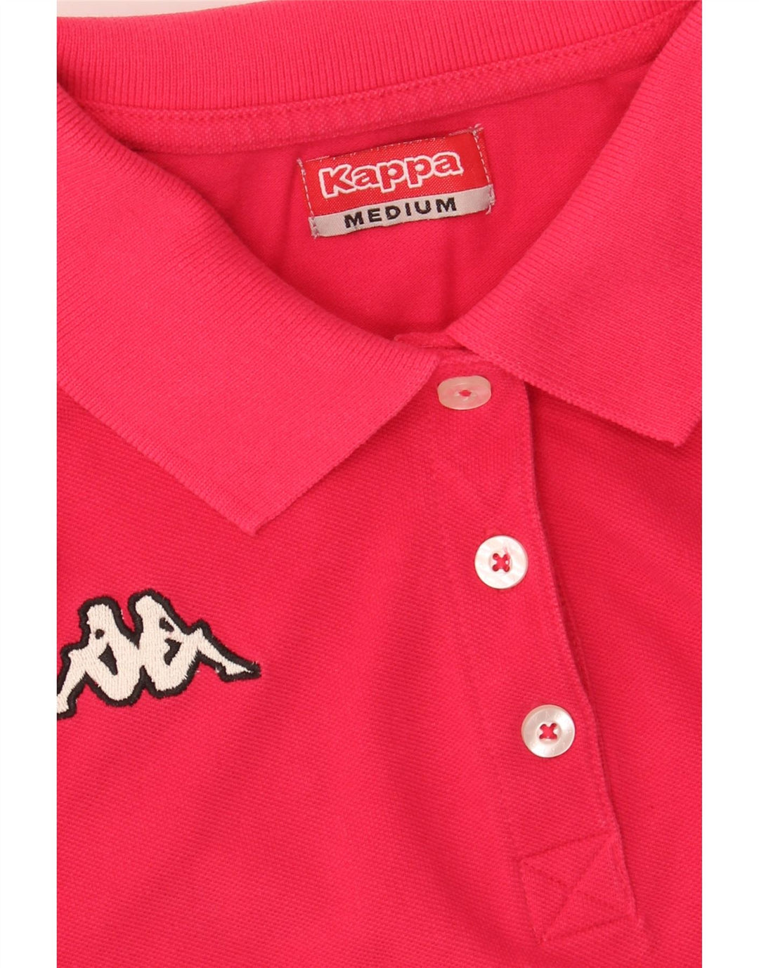 KAPPA Womens Polo Shirt UK 12 Medium Pink Cotton Vintage Kappa and Second-Hand Kappa from Messina Hembry 