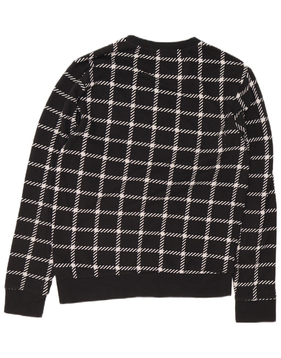 CALVIN KLEIN Felpa con grafica da uomo Maglione piccolo in cotone a quadri neri