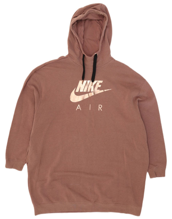 Felpa con cappuccio grafica lunga oversize da donna Nike UK 14 Marrone medio