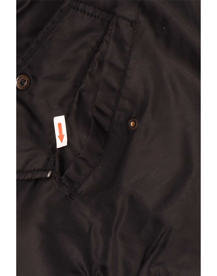 Vintage Mens Bomber Jacket UK 38 Medium Black Nylon